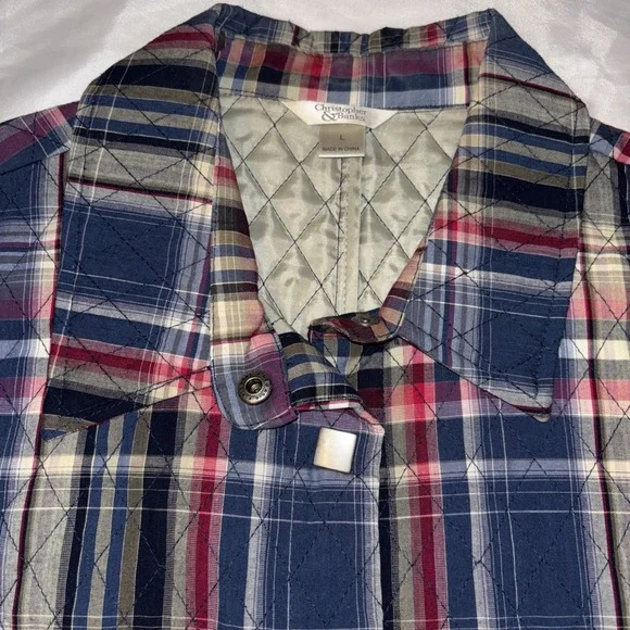 Christopher Banks Vest Womens Large Quilted Plaid Pockets Cottagecore Earthy L - Picture 2 of 5
